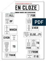 Open Cloze - Most Common Words and Expressions