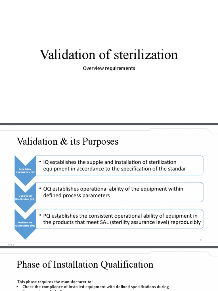 Validation of Sterilization PDF Verification And Validation Sterilization (Microbiology)