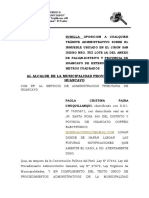 Oposición a trámite administrativo sobre inmueble de 122m2 en Huancayo