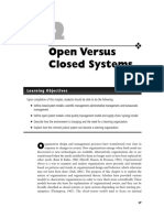 Open Versus Closed Systems: Learning Objectives