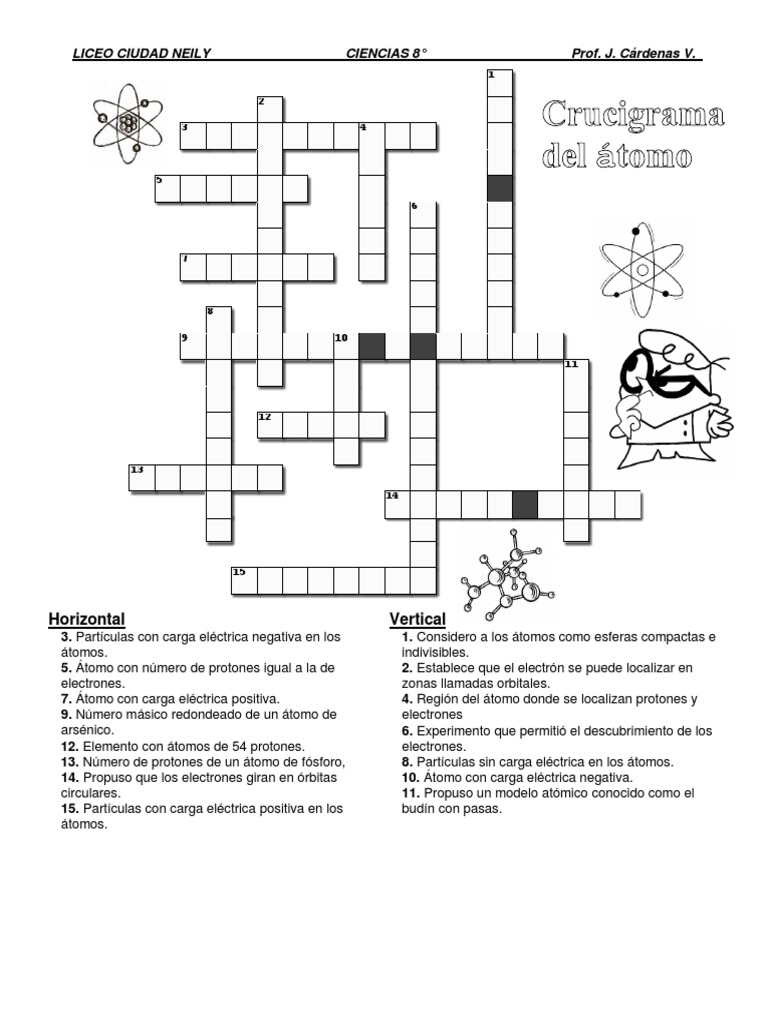 Crucigrama Átomo PDF