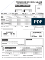 Duplicate Marks Sheet Form