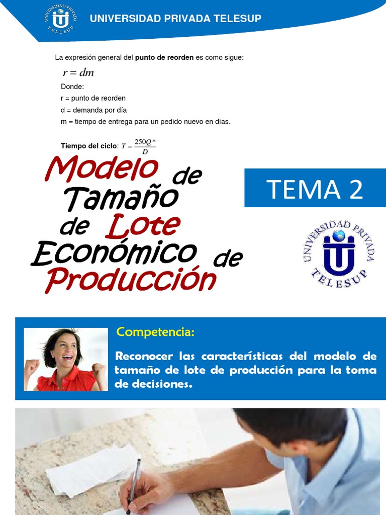 IE-3 Modelo de Tamaño Lote Economico de Producción | PDF | Contabilidad de  gestión | Negocios económicos