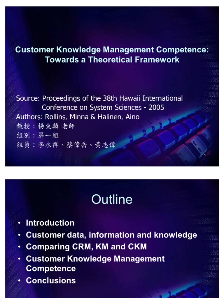 Customer Knowledge Management Competence: Towards A Theoretical ...