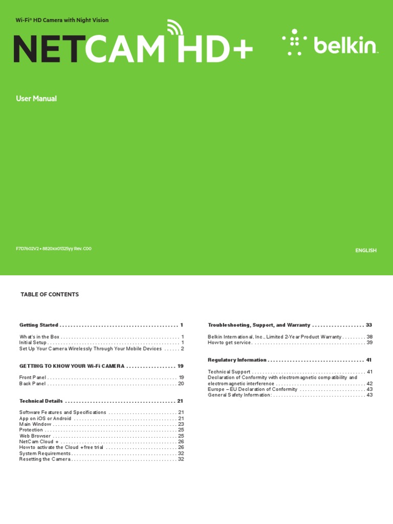 F7D7602V2 8820ed01325uk RevC00 NetCam | PDF | Ios | Electromagnetic ...