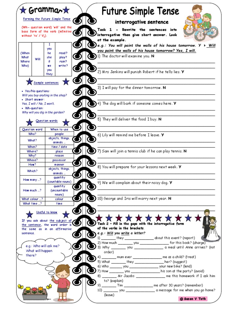 Future Simple Tense - Interrogative | PDF | Question | Noun