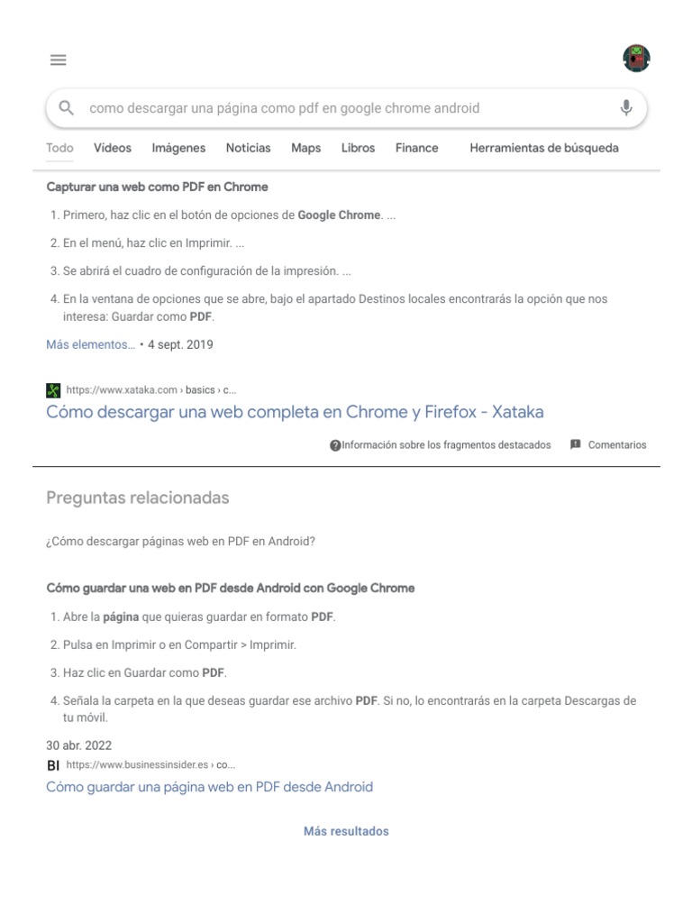 Como Descargar Una Página Como PDF en Google Chrome Android - Buscar ...