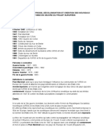 Fiche Étude - Guerre Froide, Décolonisation Et Création Des Nouveaux Etats, Affirmation Et Mise en Oeuvre Du Projet Européen