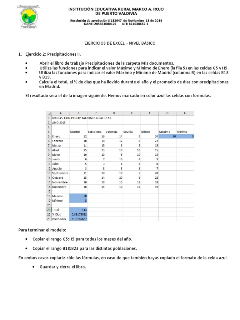 Ejercicios Básicos de Excel para Principiantes | PDF | Microsoft Excel