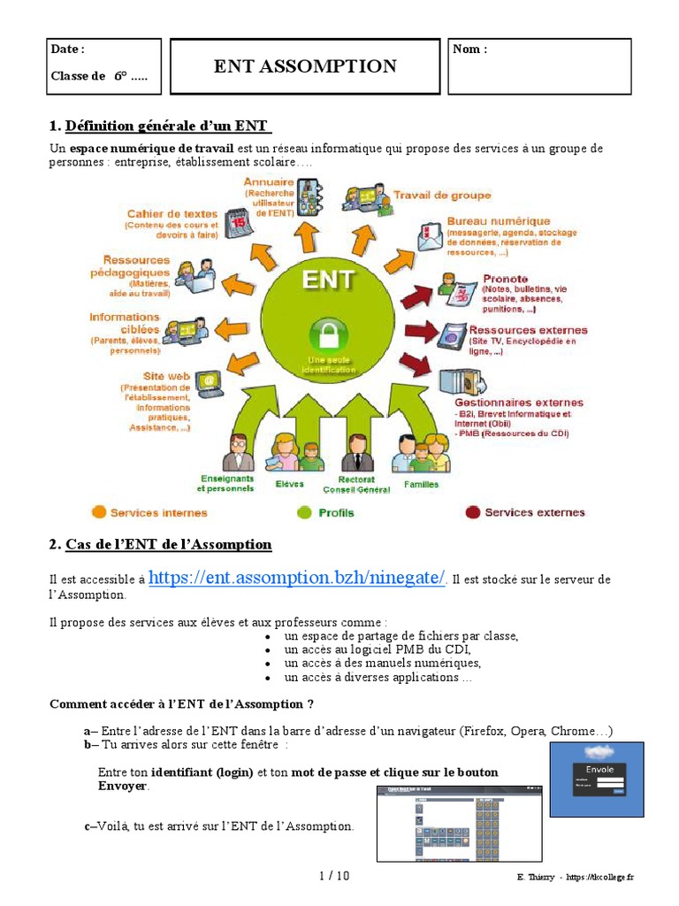 Guide sur l'ENT de l'Assomption | PDF | Serveur (Informatique) | l'Internet