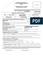 Room Watcher Personal Data Sheet