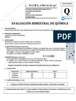 Evaluación Bimestral de Quimica - Quinto PDF