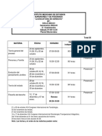 LD 29° Sab. Horario y Temario