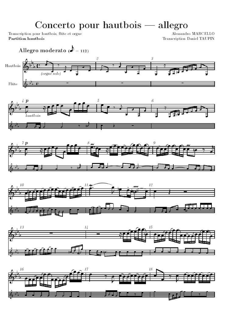 Alessandro Marcello Oboe Concerto Oboe