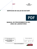 Manual de Procedimientos Del Area de Laboratorio Del Hospital General Rosamorada