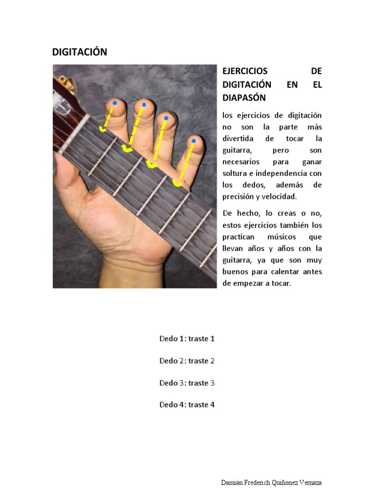 Ejercicios de Digitación para Guitarra | PDF | Guitarras | Instrumentos ...