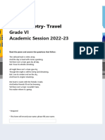 Unseen Poetry - Travel Grade VI