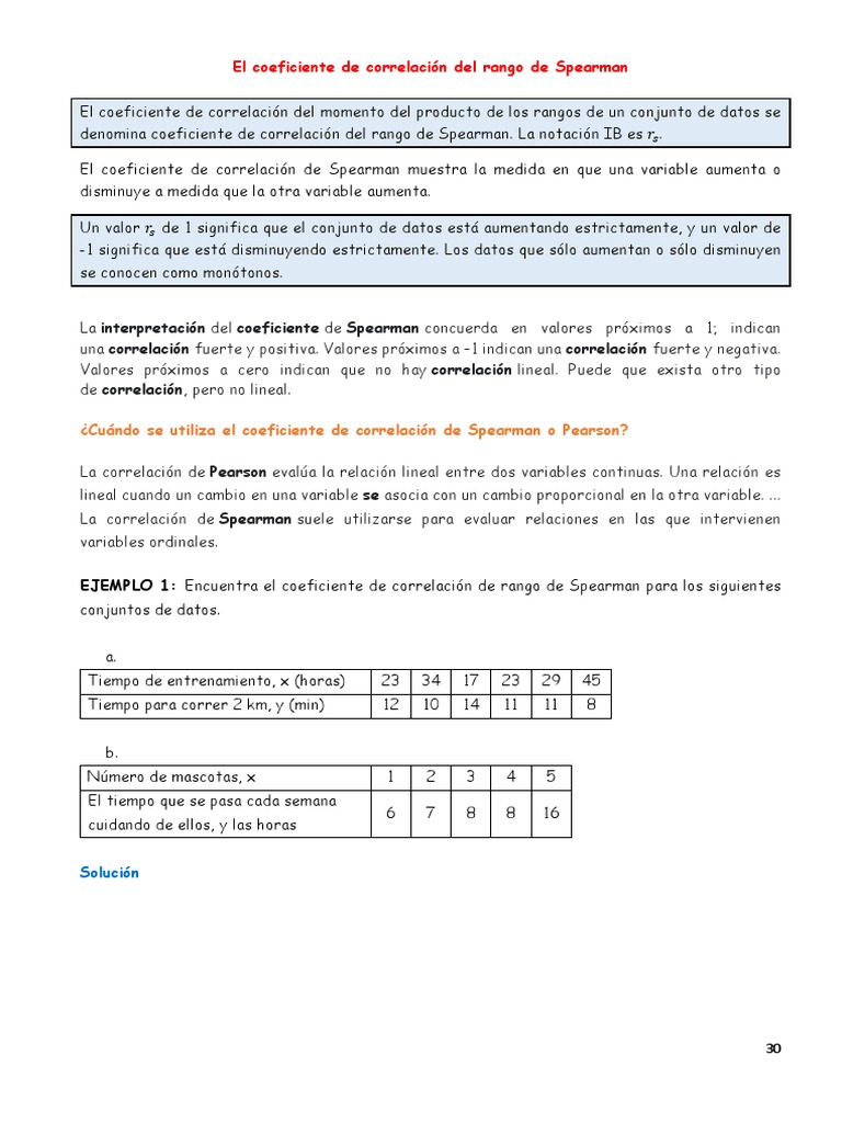 Coeficiente de Correlación de Spearman | PDF | Coeficiente de ...