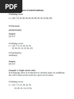 Measure of Central Tendency Practical