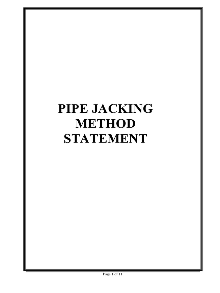 Document For Pipe Jacking Works PDF