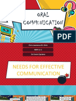 Needs For Effective Communication