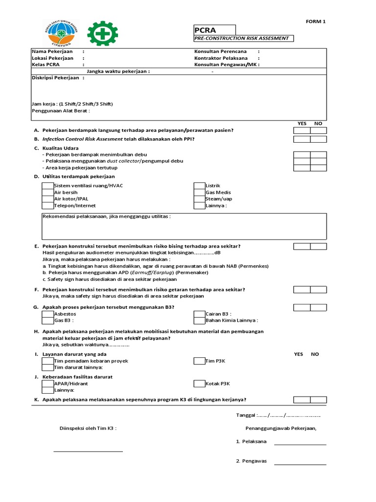 Penilaian Risiko Konstruksi PCRA | PDF
