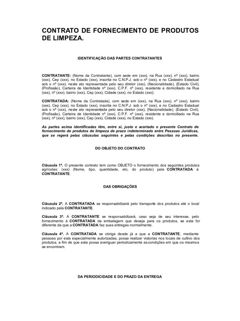 Modelos de Contratos de Fornecimento | PDF