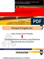 Hukum Perikatan, Kontrak (Perjanjian) Dan Kontrak-Kontrak Bisnis