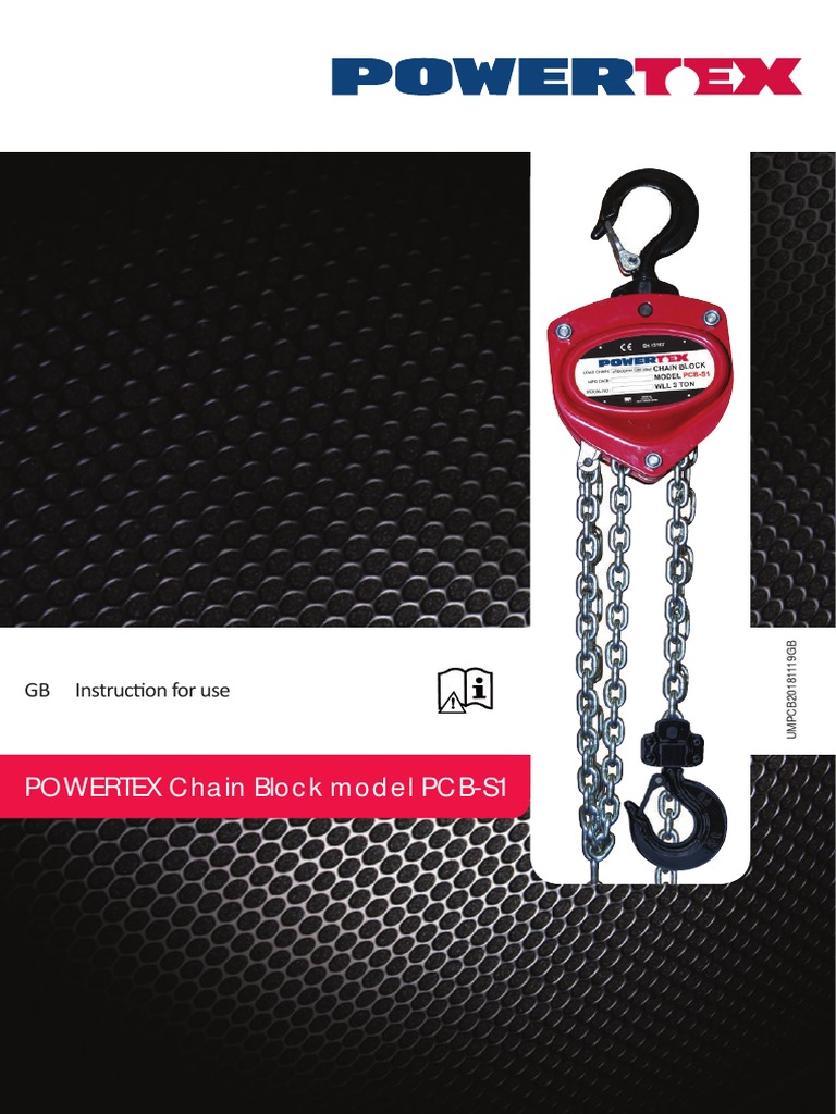 Powertex PCB-S1 Chain Block Manual | PDF | Fracture | Nut (Hardware)