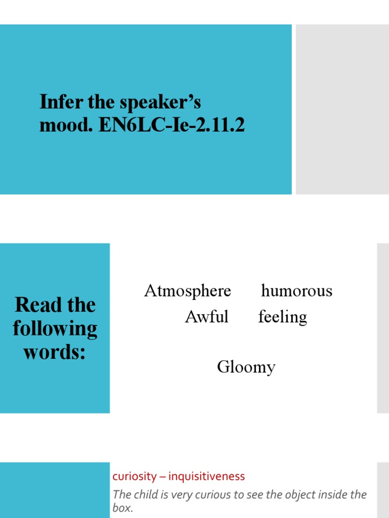Infer The Speaker's MOOD PDF