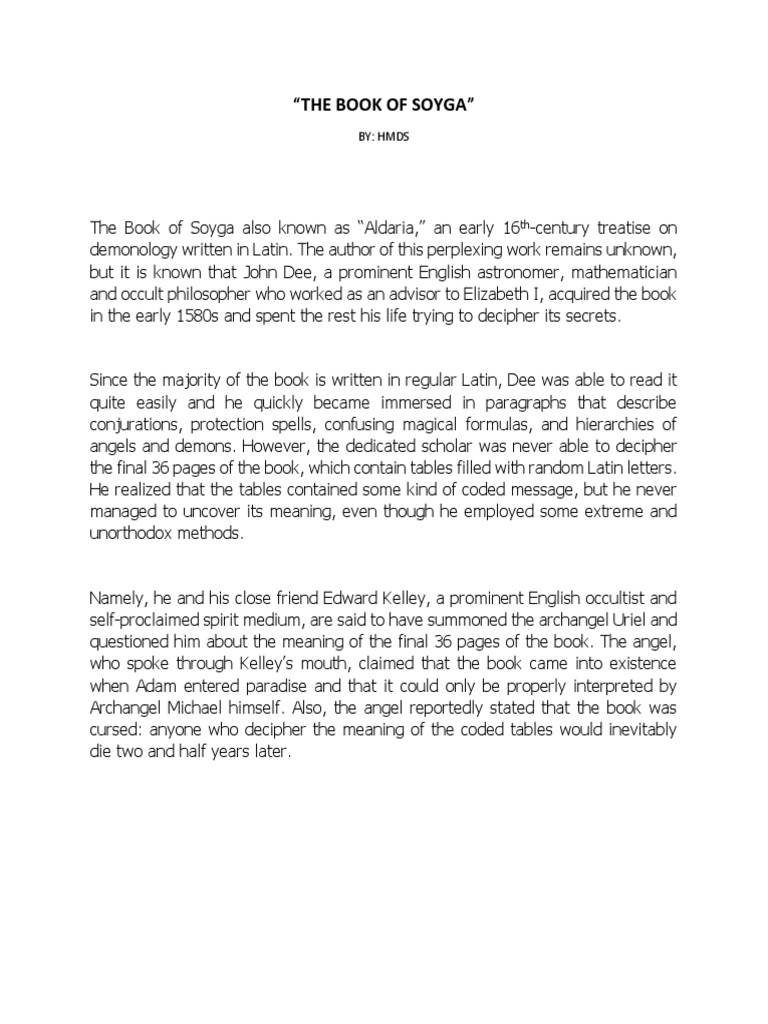 The Book of Soyga PDF