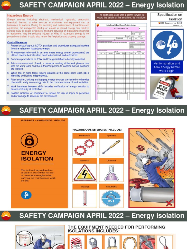 Energy Isolation Safety Procedures | PDF