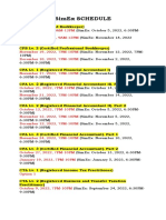 SimEx SCHEDULE