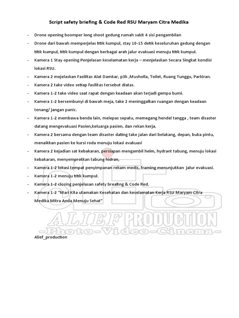 Script Safety Briefing | PDF