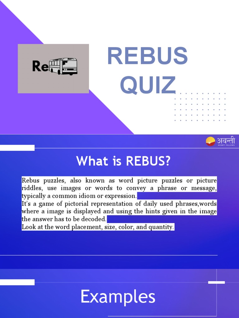  Rebus Quiz 1 