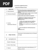 Lesson Plan in Applied Economics Semi Detailed Final PDF Free