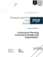 Module - Curriculum Planning, Design and Organization