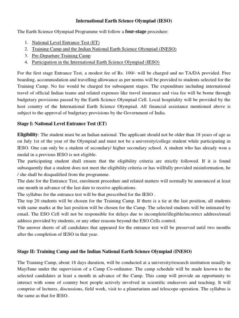 International Earth Science Olympiad PDF Science Justice