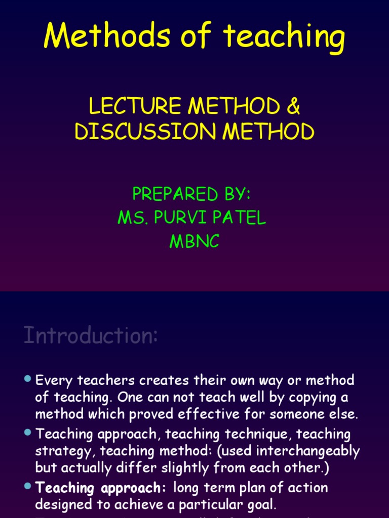 Lecture and Discussion PDF Teaching Method Learning