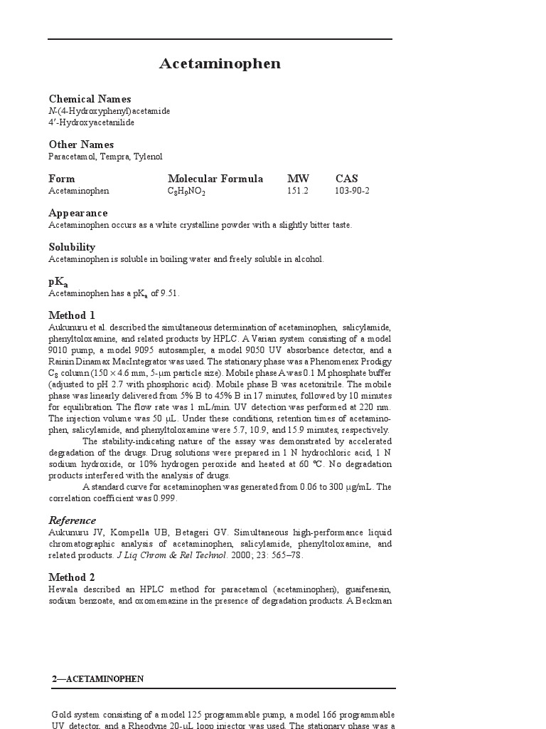 Stability Sample of Paracetamol PDF High Performance Liquid