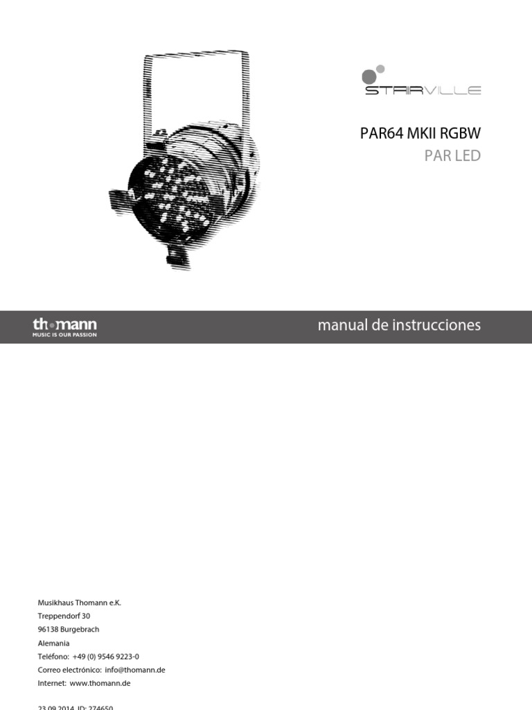 Manual PAR64 MKII RGBW LED | PDF | Diodo emisor de luz | Ingenieria ...