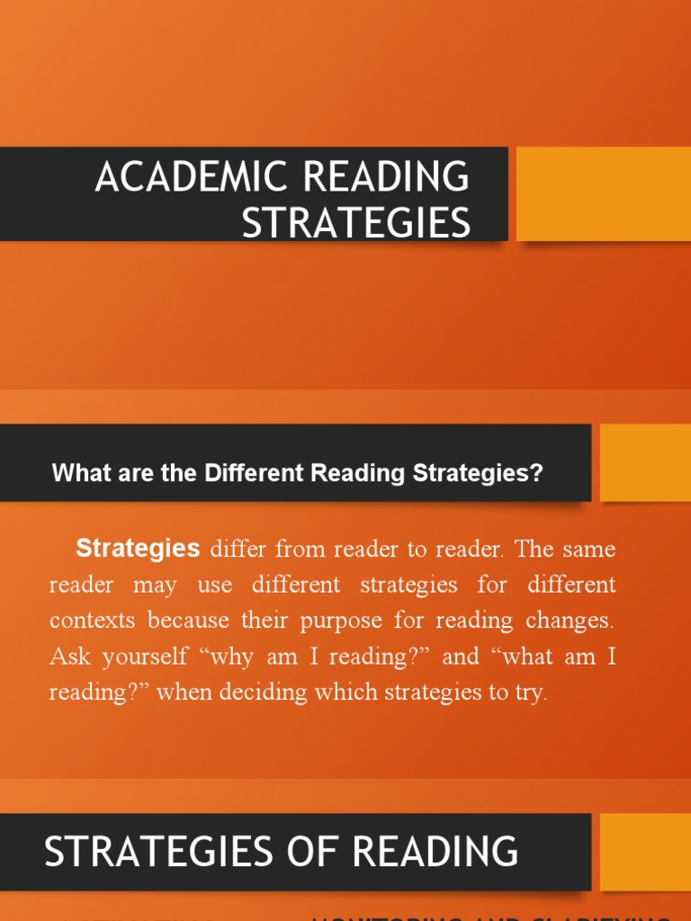 Academic Reading Strategies PDF Reading Comprehension Linguistics