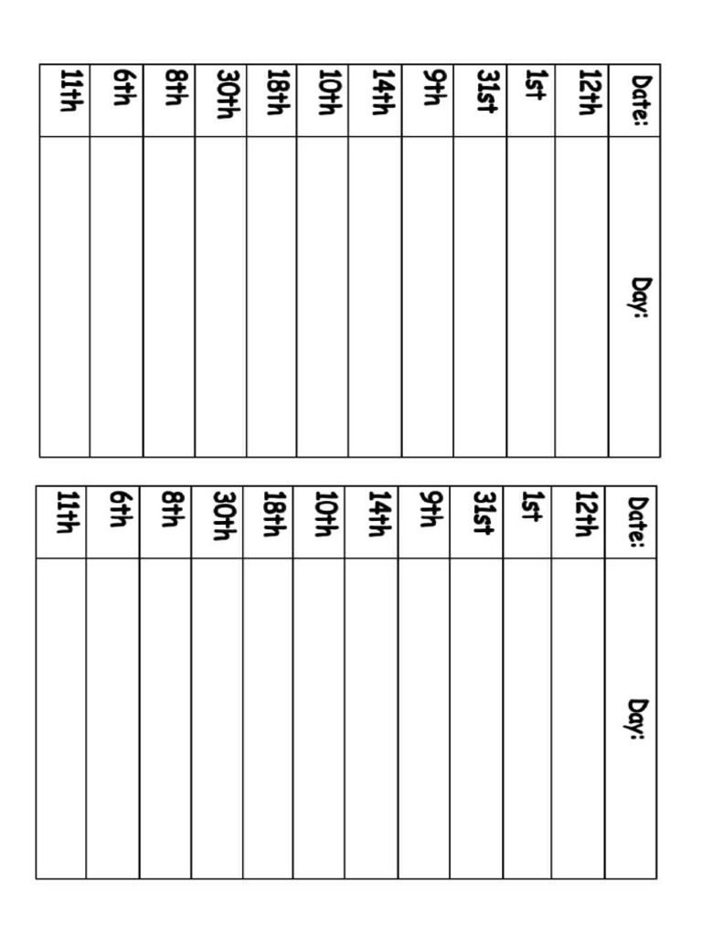 Days of The Month Activity | PDF