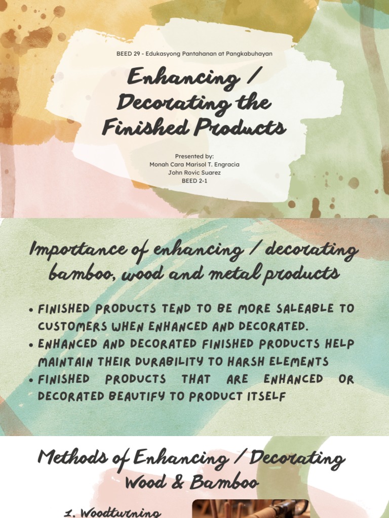 Enhancing and Decorating The Finished Products PDF Wood Crafts