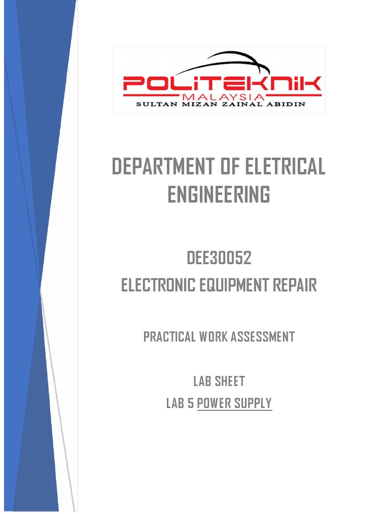 Power Supply Lab Assessment Guide | PDF | Power Supply | Electrical ...