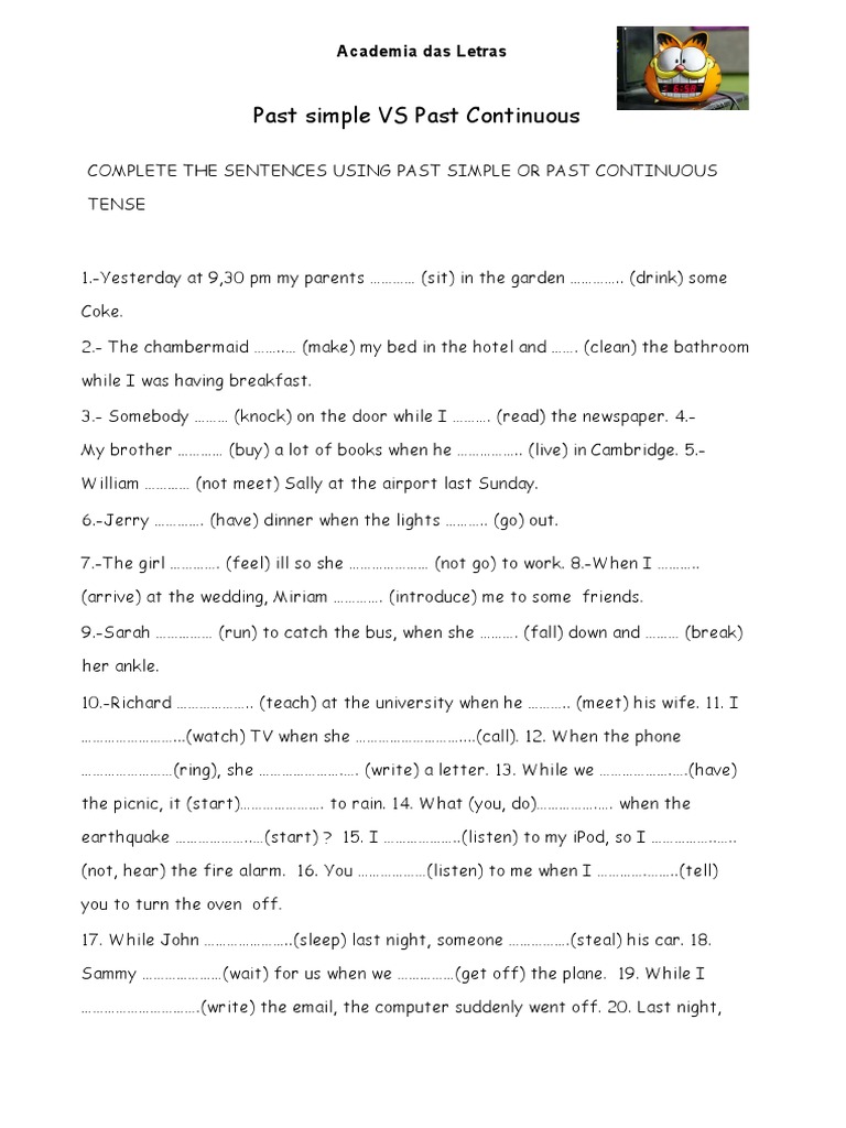 Past Simple vs Past Continuous Exercises | PDF