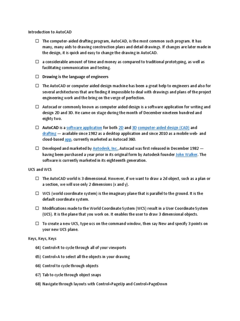 Introduction to autocad pdf pdf auto cad computer aided design