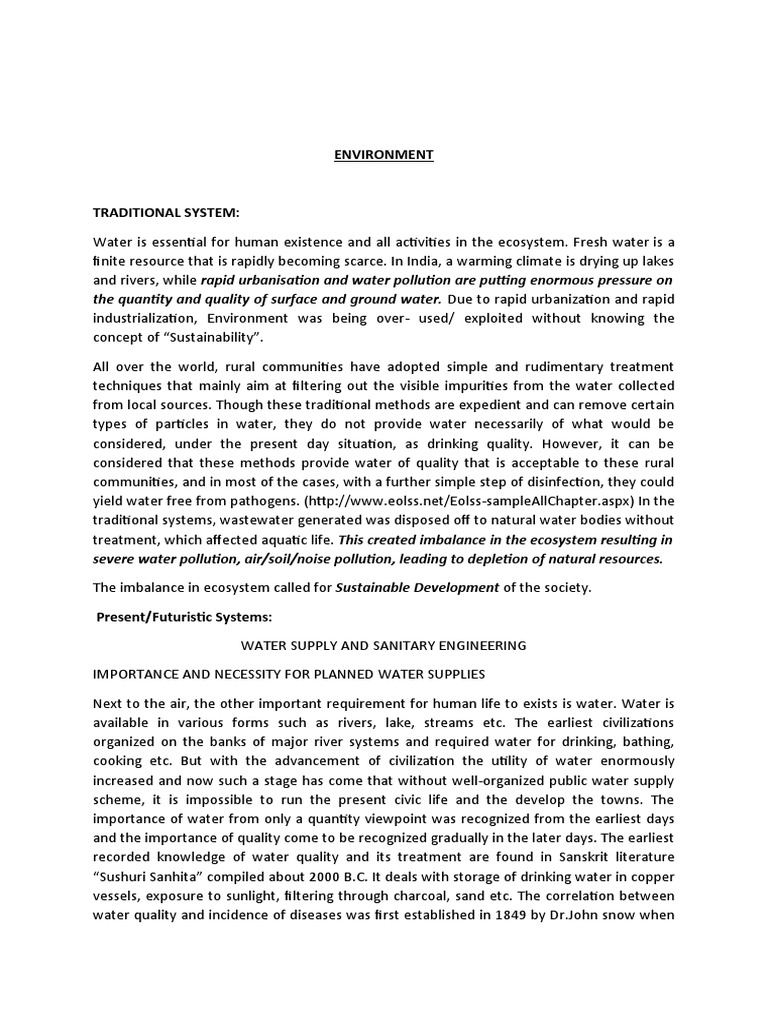 Water Supply and Sanitation in India | PDF | Water Treatment | Sewage ...