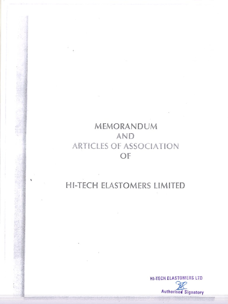 Memorandum of Association | PDF