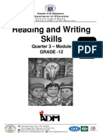 Q3 G12 Reading and Writing Skills Grade